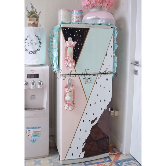 STICKER KULKAS DIY SHABBY 1 PINTU DAN 2 PINTU