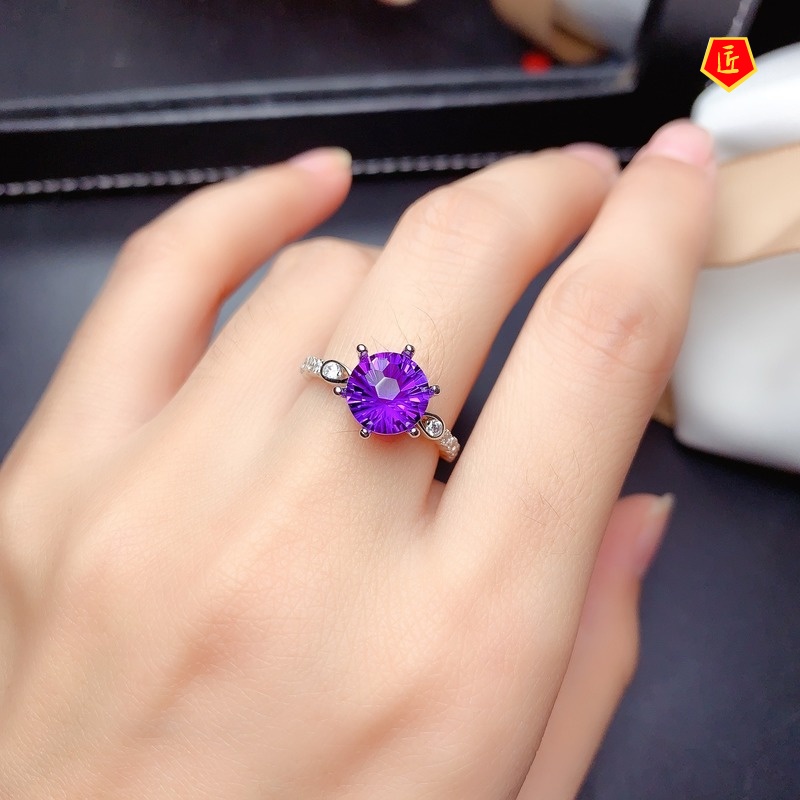 [Ready Stock]Pt950 Amethyst Moissanite Ring