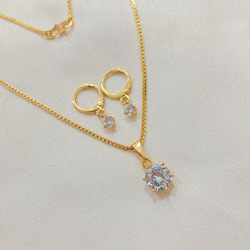 Set Perhiasan Anak Kalung Anting Motif Bola Kaca dan Mata Satu
