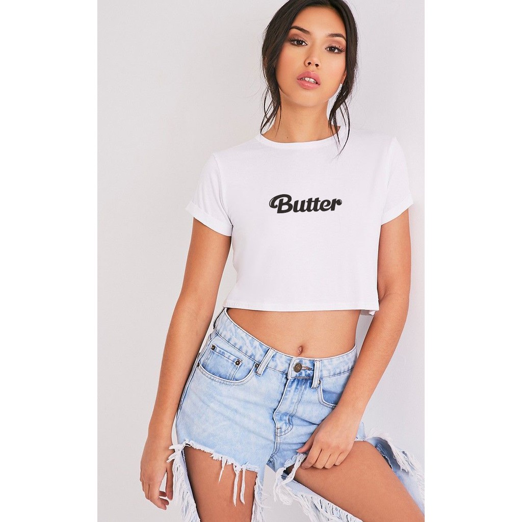 YOURSTYLE1119 - kaos crop butter KARAKTER all size kekinian kaos terlaris