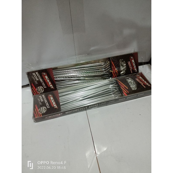 JARI JARI UNTUK MOTOR HONDA CRF 150 SUPERMOTO RING 17 WARNA CROM SEPASANG MEREK SCARLET RACING WARNA