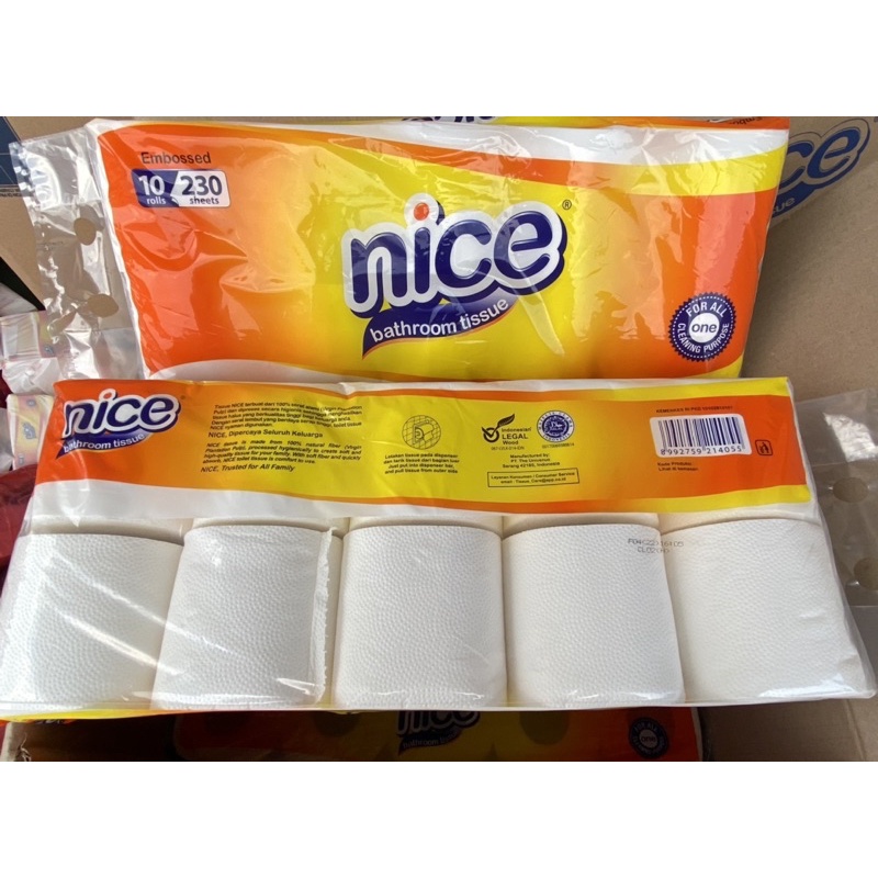 tissue nice toilet 10 roll 230sheets embossed