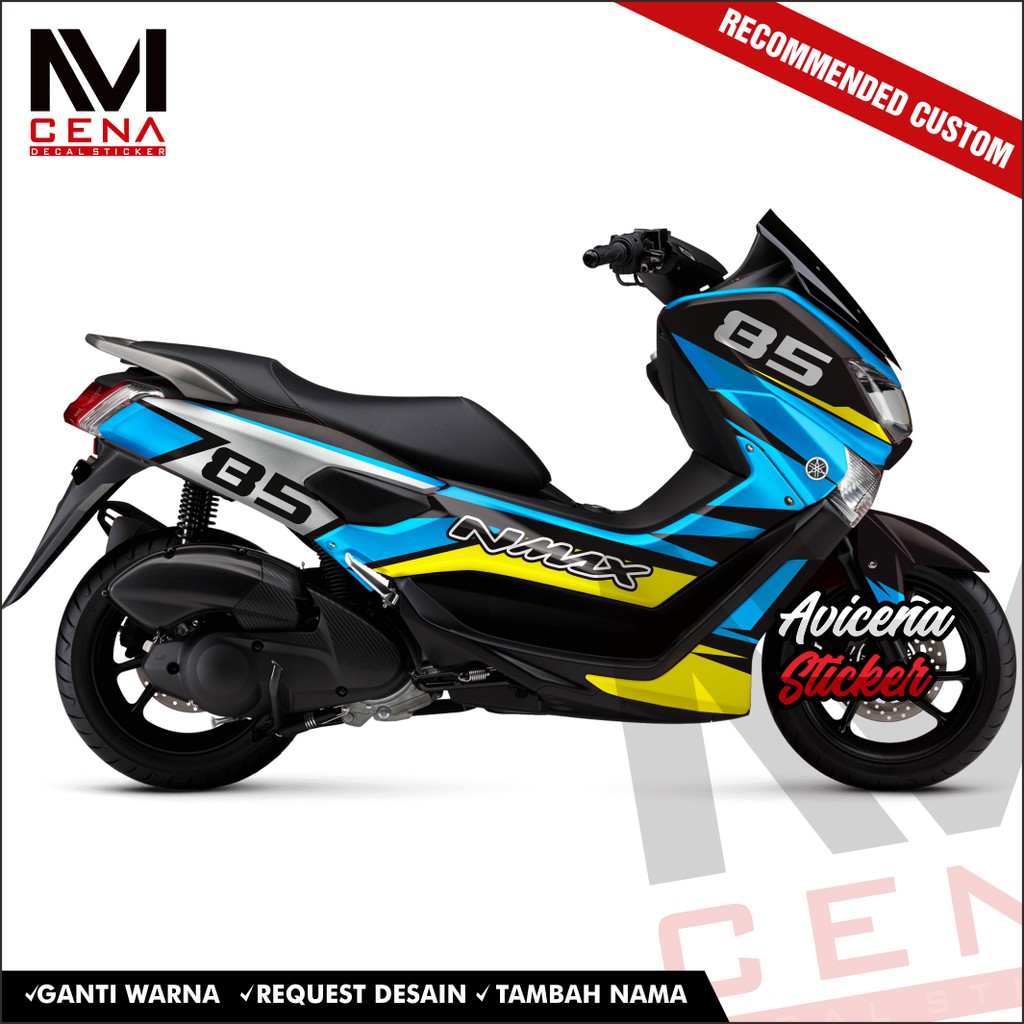 Sticker Striping Decal Nmax 155 Decal Sticker Nmax old Striping Nmax Full Body Dekal Nmax blue rac