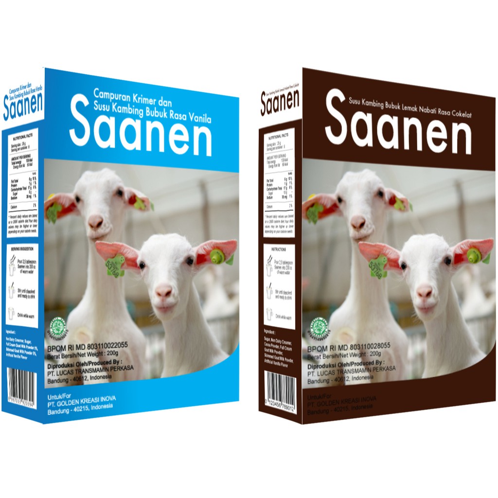 

Susu Bubuk Saanen / Susu Kambing Bubuk Saanen Coklat dan Vanilla 200gram