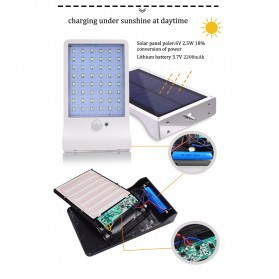 Lampu Solar Outdoor 48 LED 7 Color Temperature +Remote 2700-6000K - 1501B - Black