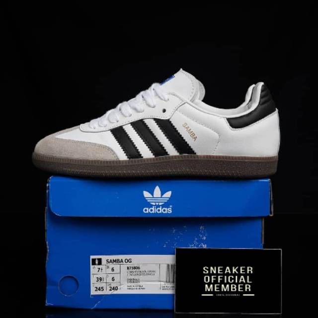 Sepatu Ad*das Samba OG White Black Gum 