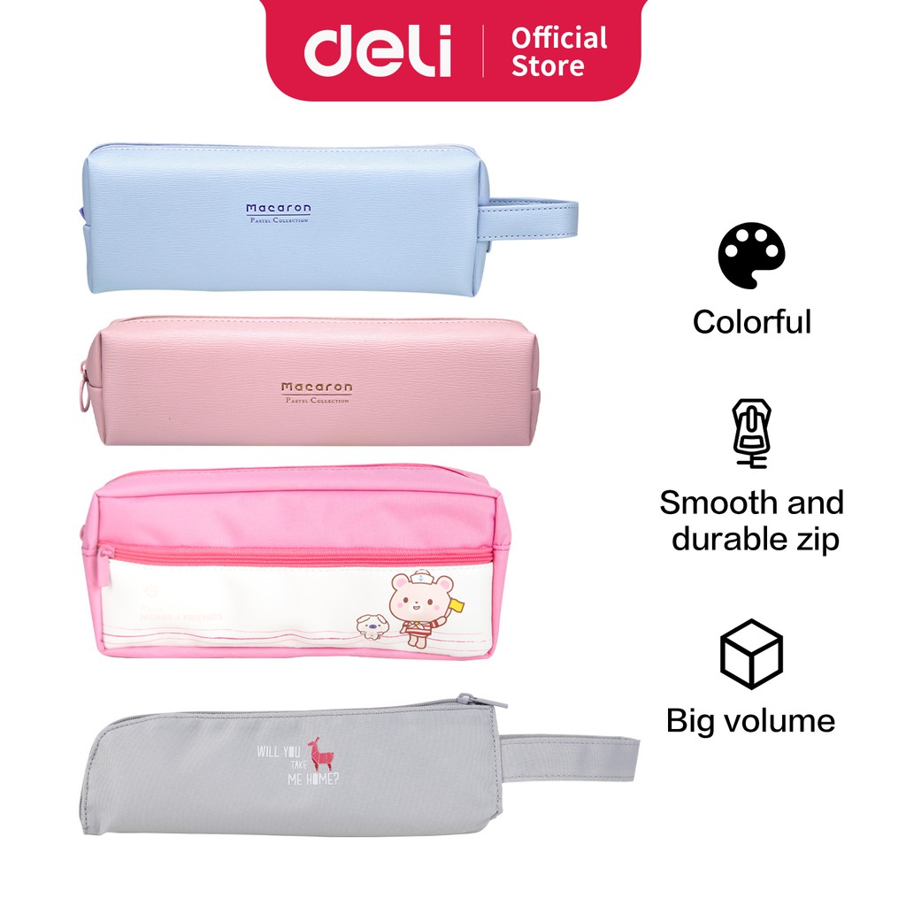 Deli Pencil Pouch / Tempat Pensil Macaron Warna Pastel