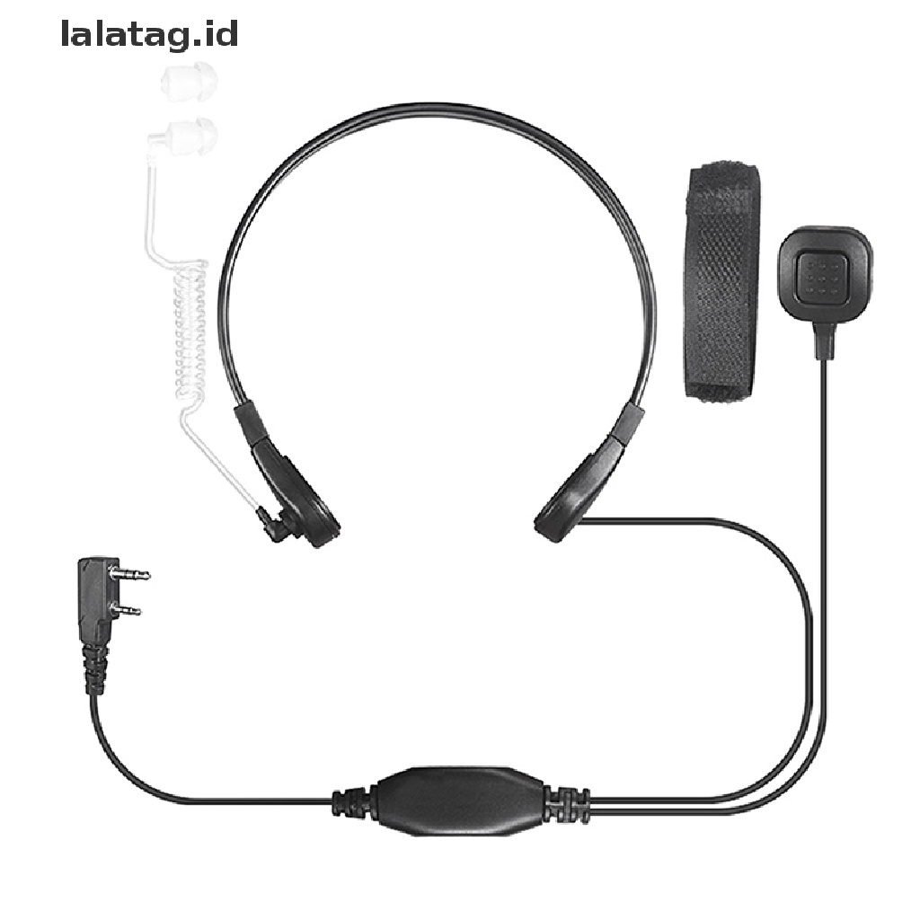 (lalatag) Headset Earpiece PTT Akustik Dengan MIC Tenggorokan Untuk Walkie Talkie