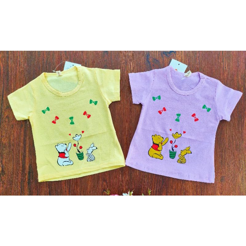 Honey Bear Ribbon / Kaos Import Anak Perempuan Usia 1/2 - 2 TH / Pakaian Anak Import / Grosir Baju A