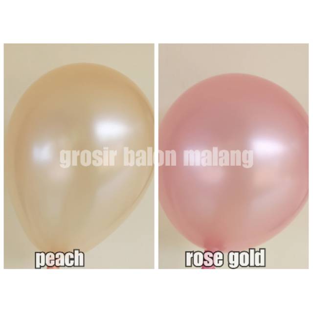 Balon latex metalik warna peach / rose gold