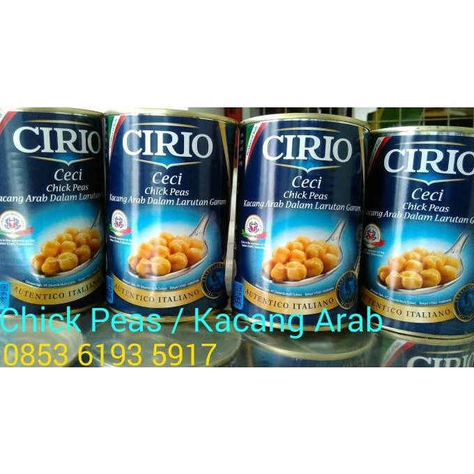 

Chick Peas Cirio / Kacang Arab / White Cole / Garbanzo - 525 Gram