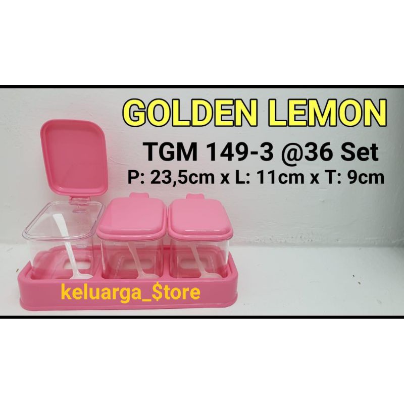 tempat garam bumbu pink  golden lemon /Toples Bumbu Dapur Unik cantik lucu pink tgm 149-3 pink