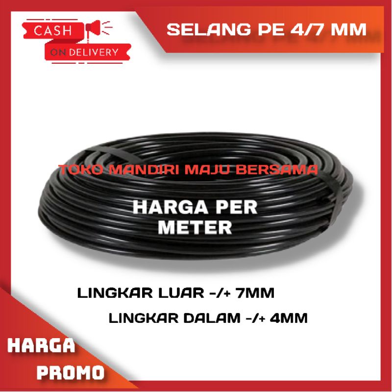 SELANG PEE 4/7 MM / IRIGASI / SELANG UNTUK MISTING 4/7 / HIDROPONIK