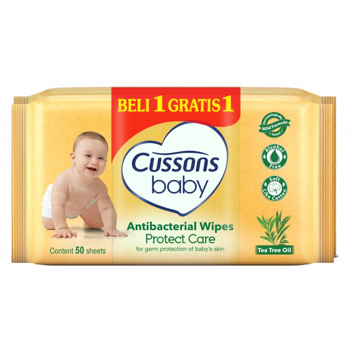 Cussons Baby Wipes Soft &amp; Smooth 45s - Tissue Basah Beli 1 Gratis 1 (Tersedia varian aroma)