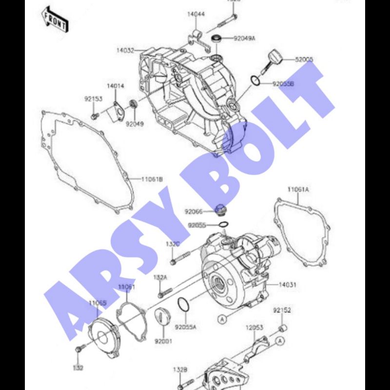 Baut Blok Mesin Kanan Kiri Kawasaki KLX 150 Kunci L Stainless