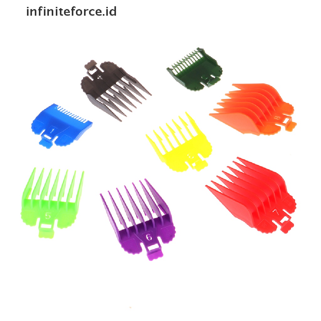 (infiniteforce.id) 8pcs / Set Sisir Panduan Potong Rambut Untuk Salon / Barber