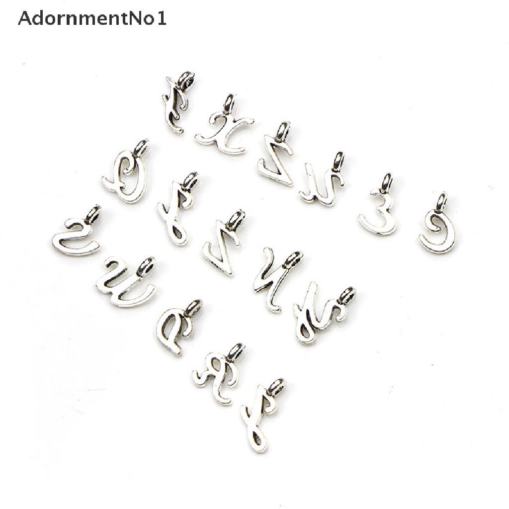 (AdornmentNo1) 52pcs / Set Liontin Silver Tibet Motif 26 Huruf A-Z Untuk Perhiasan DIY