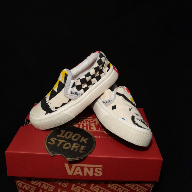 sepatu anak vans moma slip on size 17-35 include bok jaminan real pict