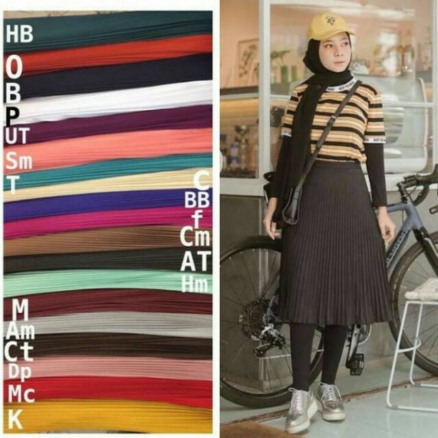 Rok plisket pendek/rok prisket pendek/short pleated skirt flare skirt/Rok 7/8 / Midi skirt