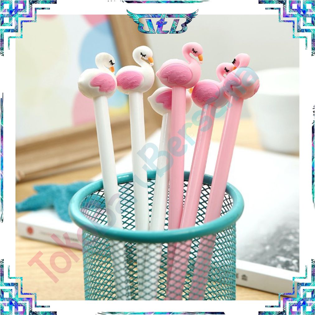

R206 PENA KARAKTER FLAMINGGO PULPEN LUCU ALAT TULIS GEL PENA CAIR STATIONERY MURAH