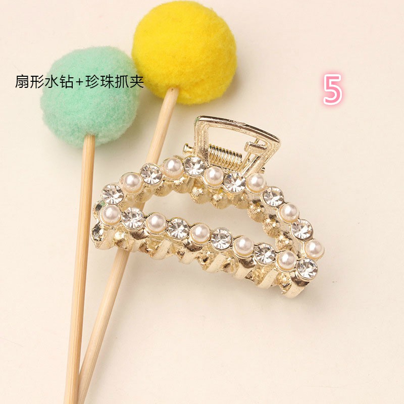 Korean Jepit Rambut Side Clip Pearl Hairpin Rhinestone Sweet Lovely Geometric Elegant