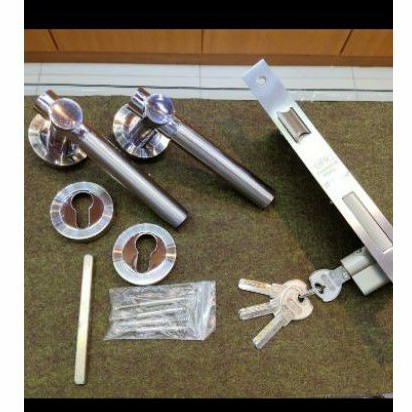 handle pintu kamar tidur set stainles / hendel paket komplit / gagang pintu kamar satu set / hendel