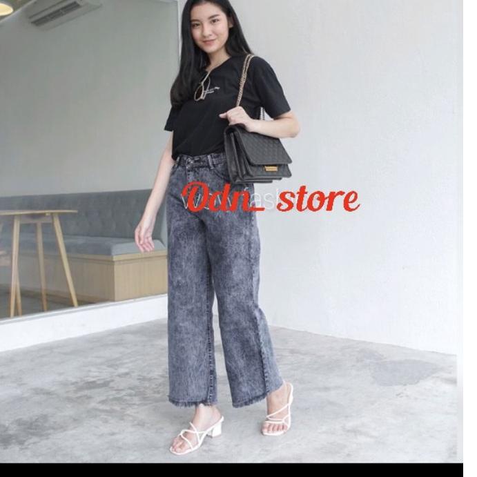 Termurah KULOT RAWIS JEANS BLACK SNOW + BLUE SNOW PULL&BEAR