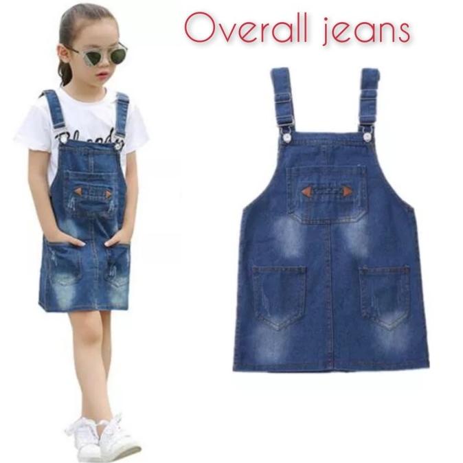 Victori Overall Jeans Anak Perempuan Import OVO Baju Anak Perempuan