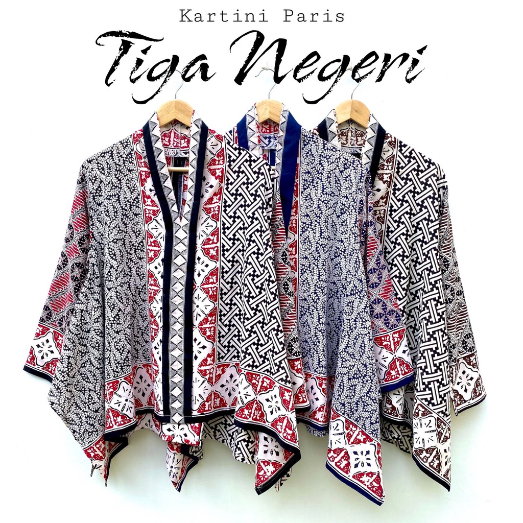 PREMIUM PARIS Blus Kartini PAGI SORE  Warna Batik Katun Kombinasi Motif Beli Bahan Kain Bisa ,Murah Cantik Kekinian Kondangan Seragam Formal