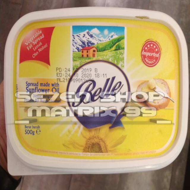 

Belle Margarine sunflower oil Vegetable fat spread 500gr