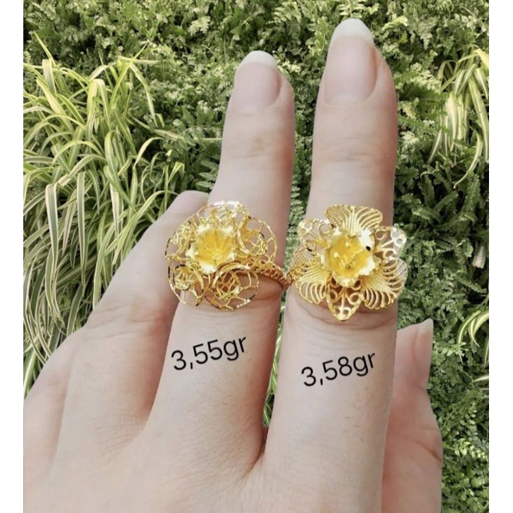 Cincin bunga ross emas 875