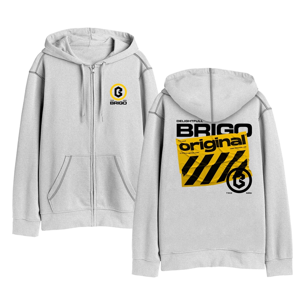 Sweater Hoodie Resleting BRIGO Delight Full Sablon DTF Fleece Cotton II BRIGO Zipper Jumper Hoodie Delight Full II M-XXL (Pria &amp; Wanita) Free stiker&amp;Gantungan Kunci