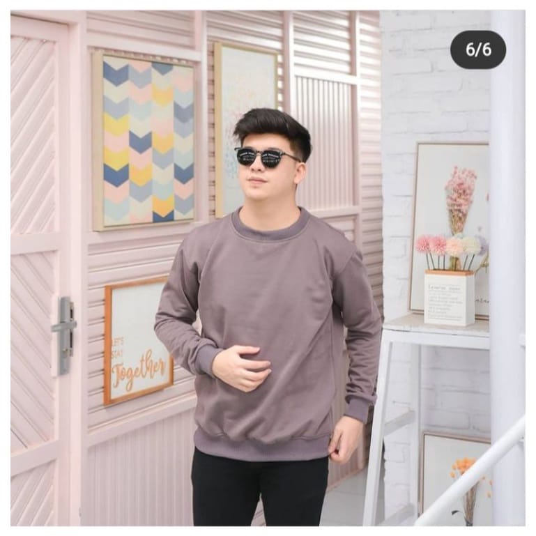 Sweater Polos  Basic Wanita Pria Kekinian Terlaris-burgundy