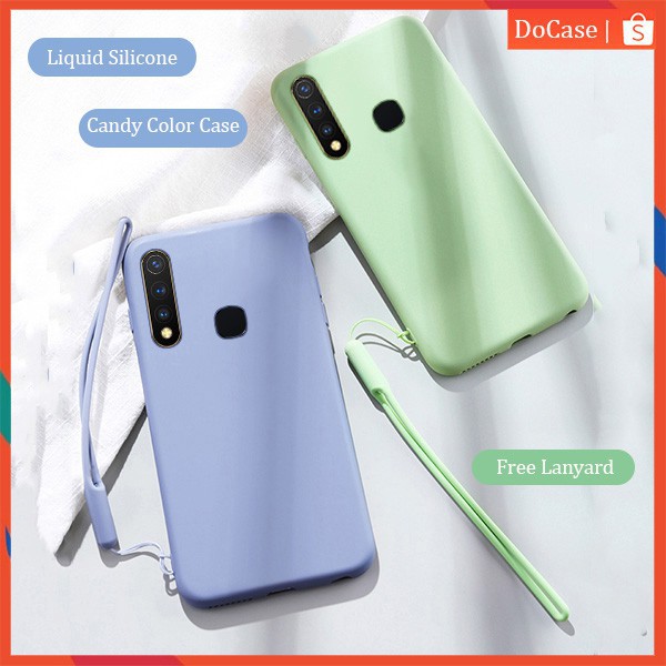 Casing Soft Case Bahan Silikon Warna Polos Dengan Tali Lanyard Untuk Vivo Y19 Shopee Indonesia