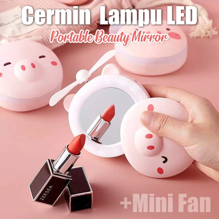 Mini Fan Cermin Makeup LED Portable Karakter 3in1 / Kipas Cermin / Kipas Cermin Led 3 in 1 / Kipas Cermin Led / Kipas Cermin Mini / Kipas Cermin Make up / Kipas Cermin Karakter Mini / Kipas Cermin Lampu / Cermin Lampu / Cermin Lampu Make Up / Cermin