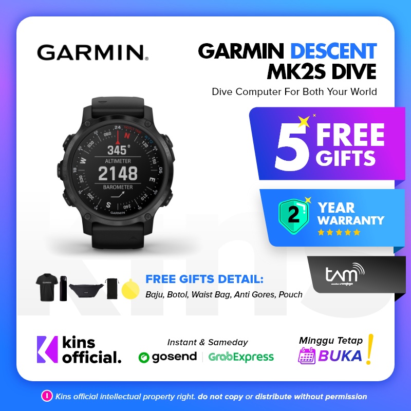 Garmin Descent Mk2s / Mk2 S Diving Watch Divecomp Garansi Resmi TAM