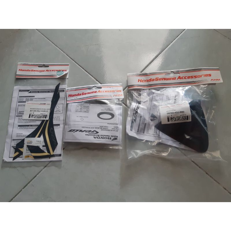 Paket Visor,  Garnish Panel meter &amp; Stiker Winker body sein Honda Genio ORIGINAL AHM DOMINIC