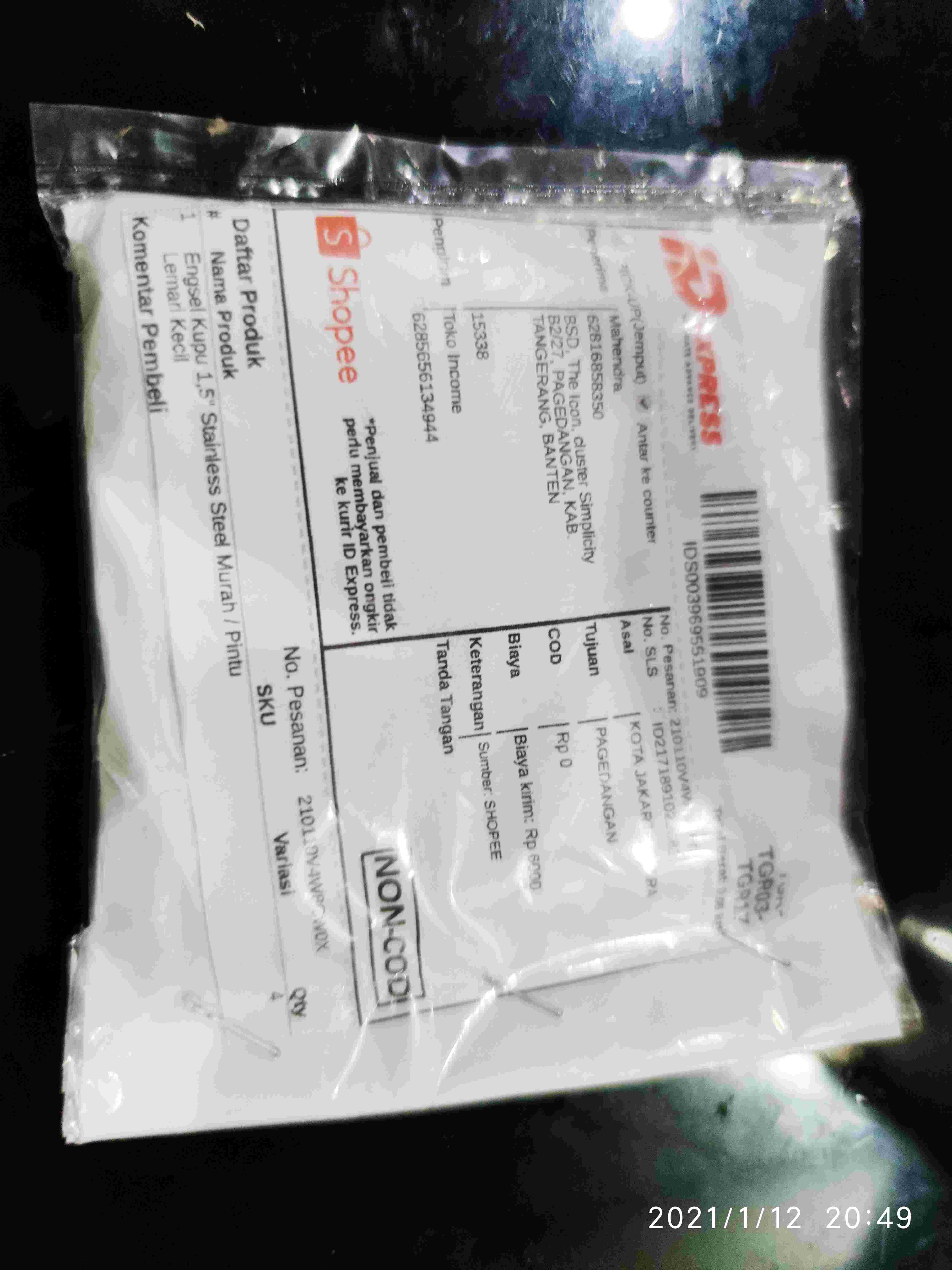 Engsel Kupu 1,5 Stainless Steel Murah / Pintu Lemari Kecil