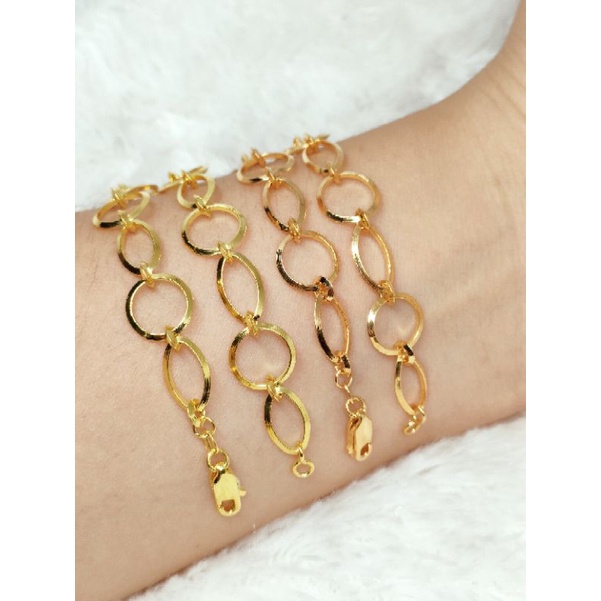 GELANG TANGAN DEWASA PERAK 925 LAPIS EMAS 24K