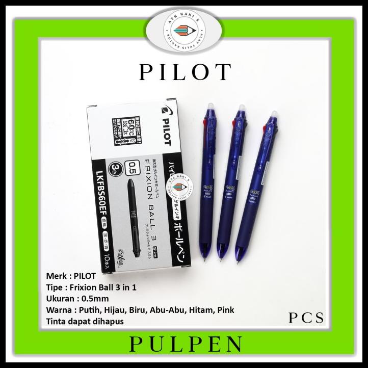 

Heaven | Pena Pilot Frixion 3 In 1 0.5Mm Warna Warni Bisa Di Hapus [ 1 Buah ]