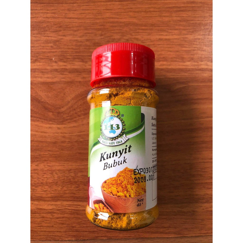 113 &quot;satu satu Tiga&quot; Kunyit Bubuk / Turmeric Powder Instant 45g