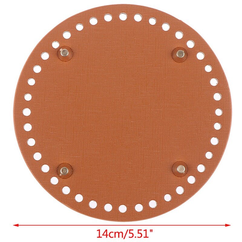 Alas Tas Rajut Kulit Bentuk Bulat / PU Leather Round Base Bag Pre-Drilled ANK