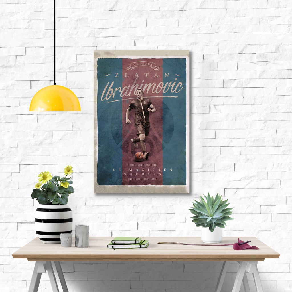Poster kayu hiasan dinding - Zlatan Ibrahimovic PSG
