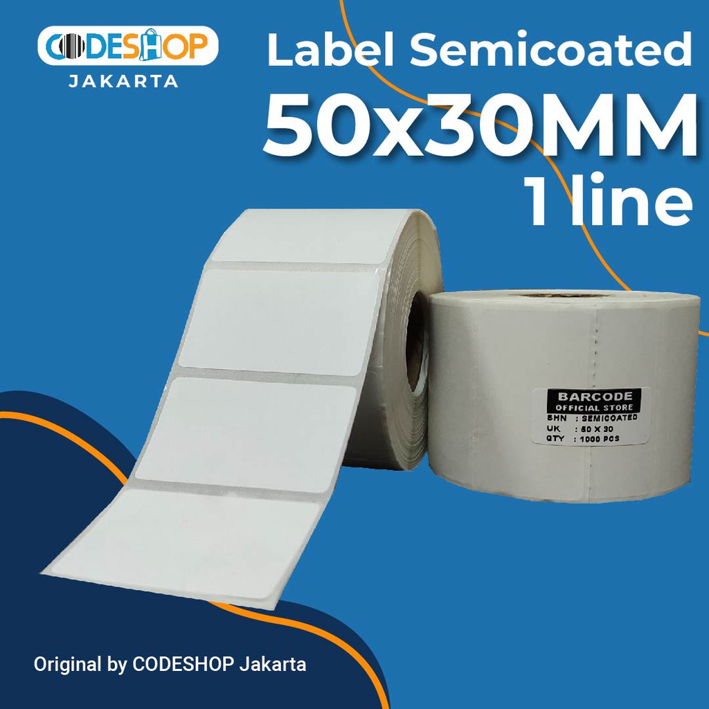 

Label Printer Barcode 50x30mm 1 Line Semicoated Isi 10000pcs