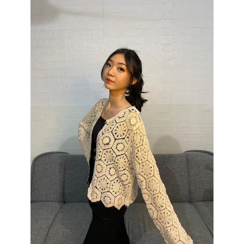 Hexagon Crochet Cardigan 39110 3M-7