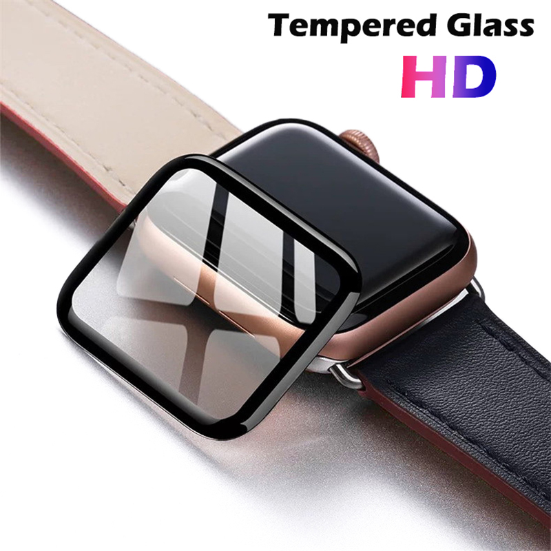 Pelindung Layar Tempered Glass 3d Curved Edge Hd Untuk Apple Watch 6 / Se / 5 / 4 38 40 44 42mm