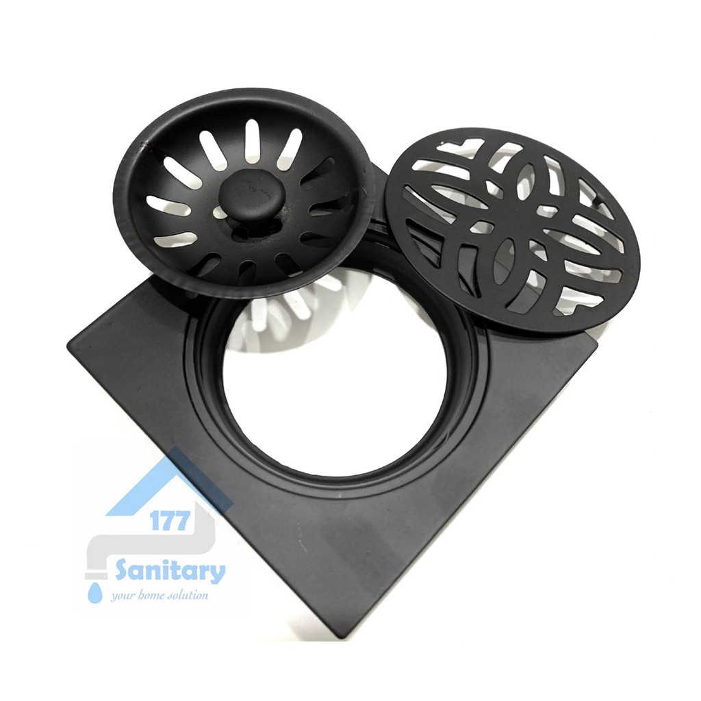 Saringan Got Stainless HITAM PLAT TW3503-Floor drain Black stenlis  pembuangan air anti kecoa tikus