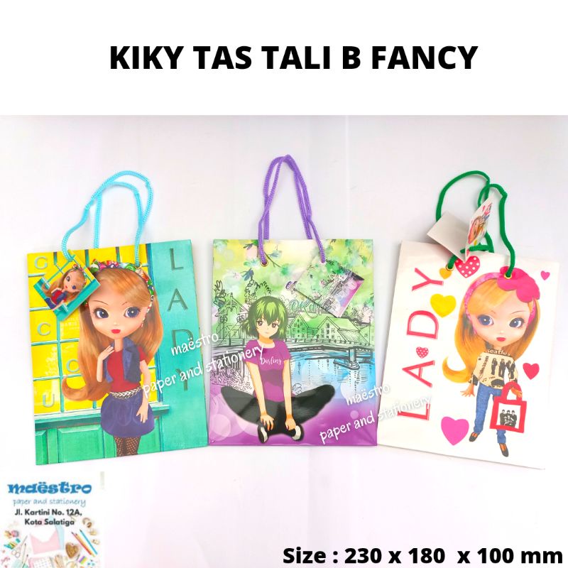 

Kiky Tas Tali B Fancy/ Papper Bag Tanggung/ Tas Kertas Murah/ Paper Bag