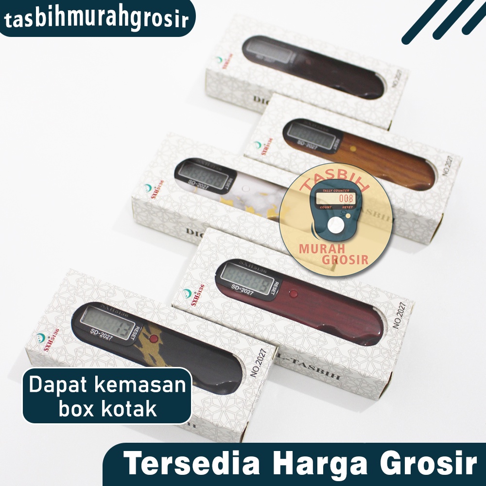 Tasbih Gulir Digital Kayu Free Kalung