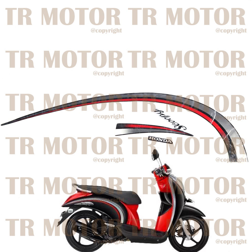 Stiker Motor Scoopy 2012 Karbu Sticker Striping Lis Full Set Motor